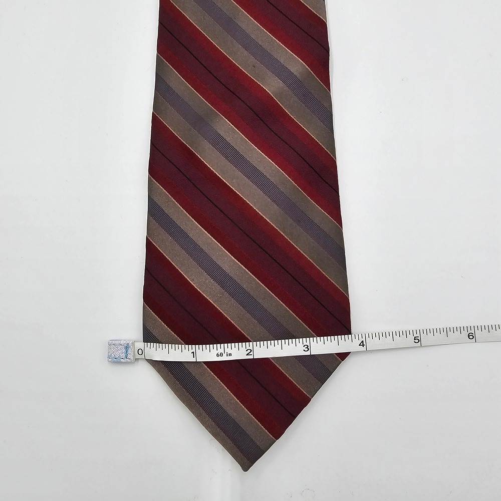 Covington Striped Silk Necktie Burgundy Gray Men's Formal Accessory